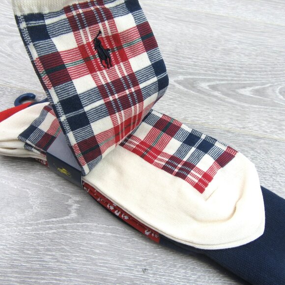 Polo Ralph Lauren Plaid & Bandana Slack Socks Men's Size 6-12.5 (2 PAIRS) NEW - Picture 7 of 13